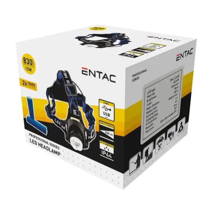 Akkukäyttöinen taskulamppu Entac 10W USB 830lm Päivän Tarjous