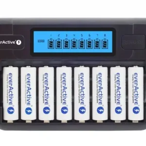 Akkulaturi everActive 1-8 AA / AAA LCD-näytöllä Alennus