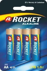 Tehdashinta Rocket AA alkaliparistot, 4 kpl