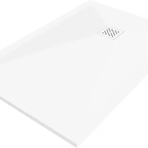 Osta Tänään Mexen Stone+ komposiittinen suorakaiteen muotoinen suihkuallas 100 x 70 cm, valkoinen, valkoinen peitelevy - 44107010-W