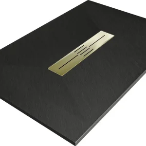 Kausialennus Mexen Toro suorakulmainen SMC 100 x 90 cm suihkualusta, musta, kultainen peitelevy - 43709010-G