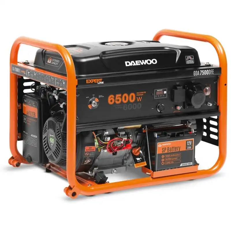 Heti Saatavilla Bensiinimoottorigeneraattori 6.5KW 230V / GDA 7500DFE DAEWOO
