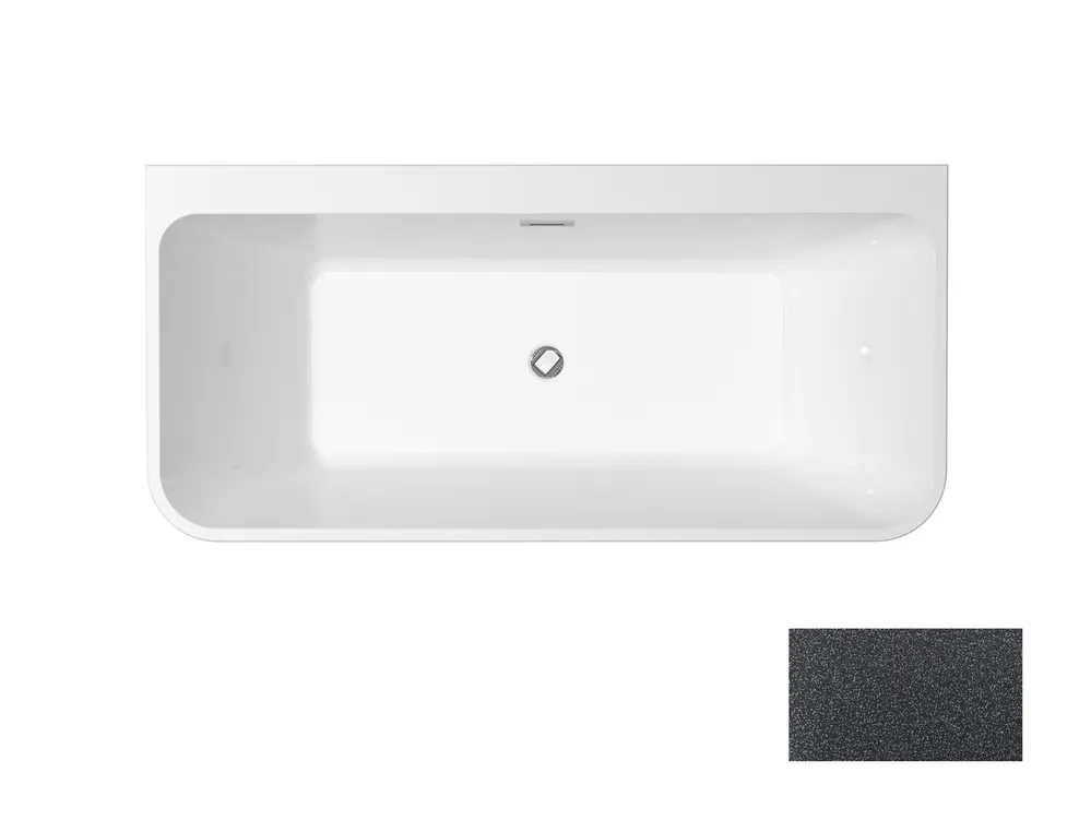 Kylpyamme Besco Varya Glam 150 Graphite, kultaisella sifonilla Heti Saatavilla