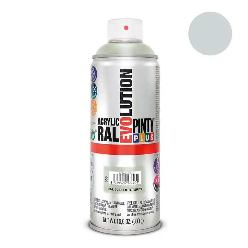 Tilaa Nyt Aerosoli akryylimaali harmaa RAL 7035 PintyPlus Evolution 400ml