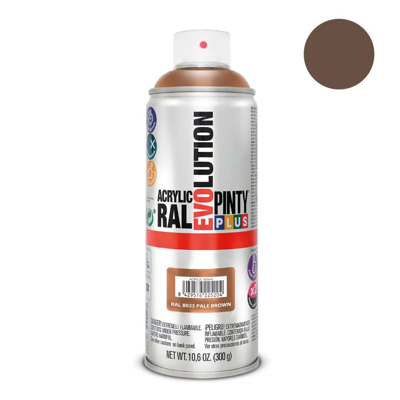 Aerosoli akryylimaali ruskea RAL 8025 PintyPlus Evolution 400ml Alennettu Hinta