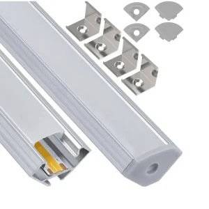 Асета LED-nauhojen kulmaprofiili - Hopea anodisoitu - 2m. Uusi Kokoelma