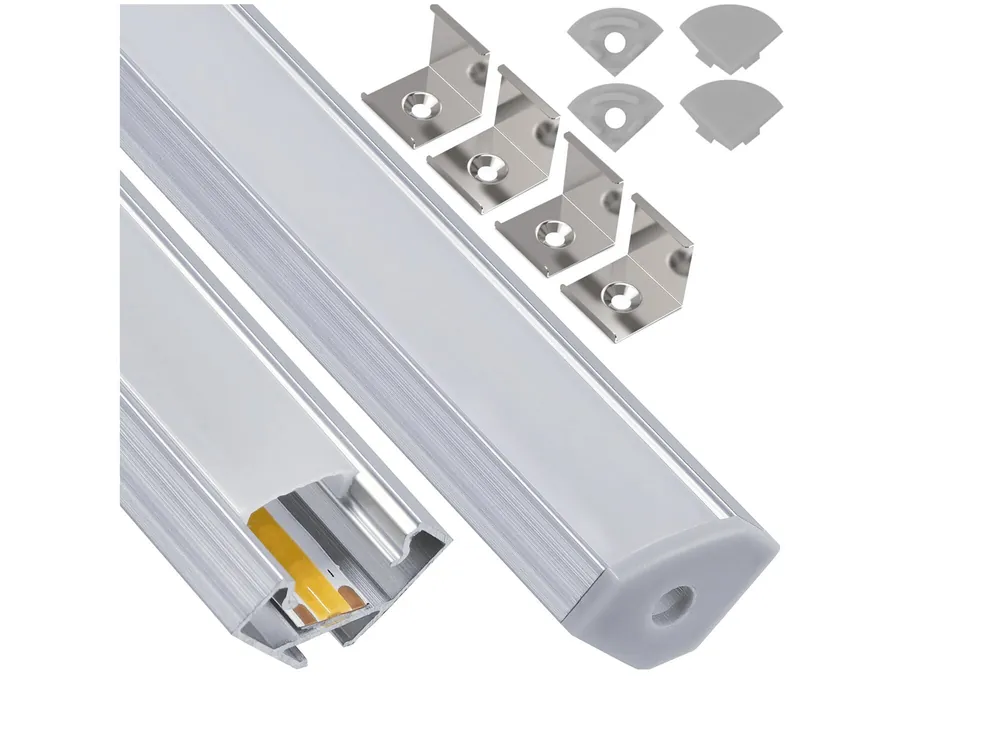 Асета LED-nauhojen kulmaprofiili - Hopea anodisoitu - 2m. Uusi Kokoelma