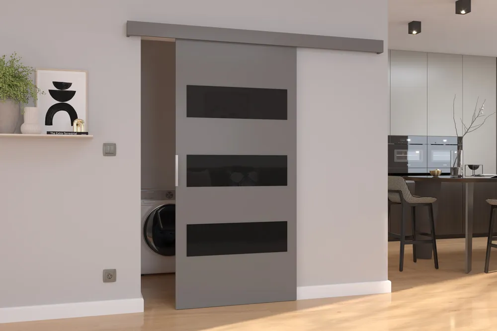 Aito Liukuovet syvennykseen ADRK Furniture Ares 76, harmaat