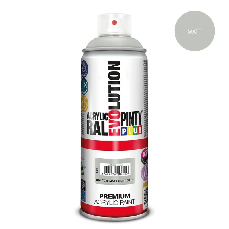 Ilmainen Palautus Pinty plus matta akryylimaalimuutos - NOVASOL - 400ml pullo - Vaalea harmaa RAL7035