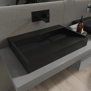 Aito Mexen Ava Musta konglomeraattinen pöytätason päällä oleva pesuallas B/O 80 x 46 cm - 23018070