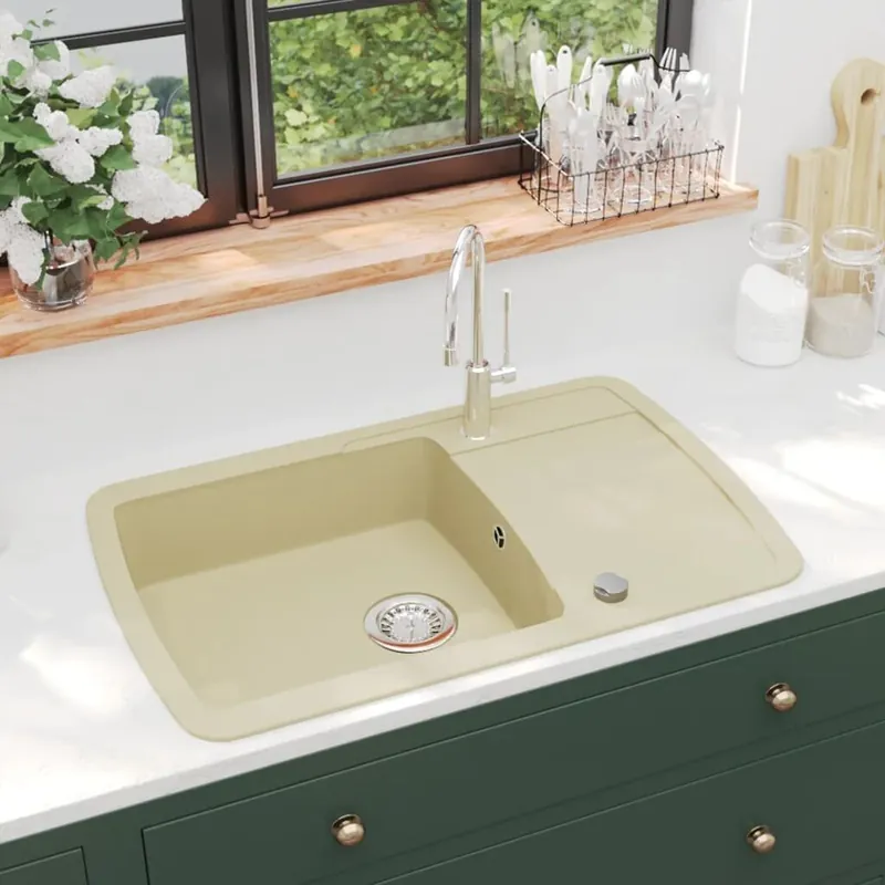 vidaXL Keittiön pesuallas graniitti beige Sertifioitu