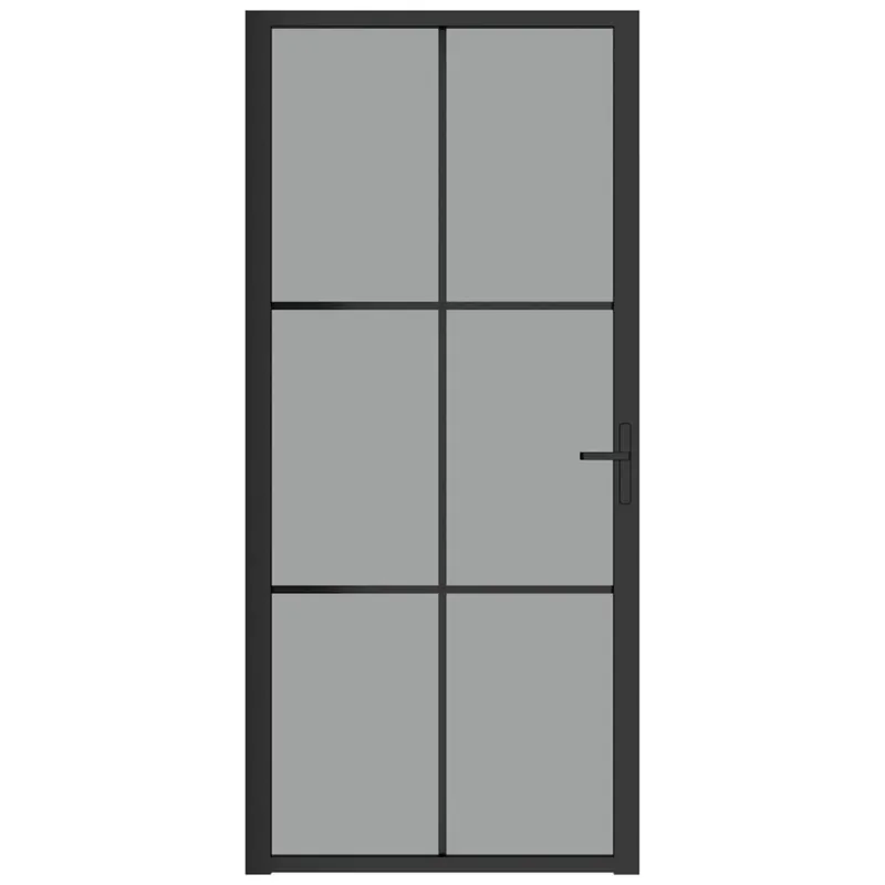 vidaXL Sisäovi 93x201,5 cm musta ESG-lasi ja alumiini Halpa Hinta