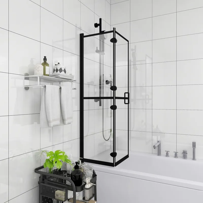 Alkuperäinen vidaXL Taittuva suihkuseinä ESG 80x140 cm musta