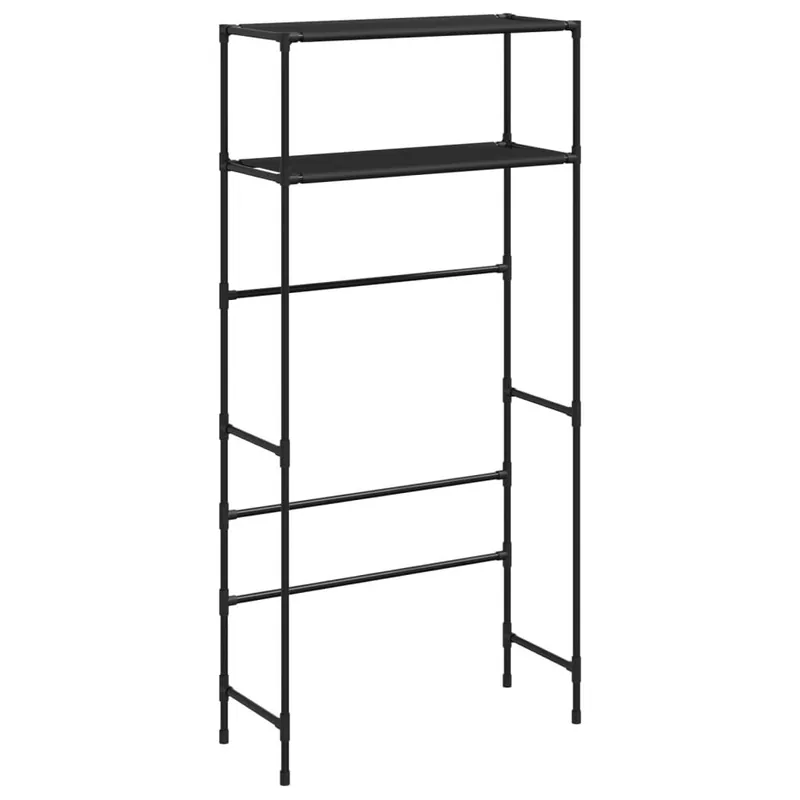 Rajoitettu Tarjous vidaXL Säilytyshylly pesukoneen ylle 2 tasoa musta 69x28x143 cm rauta
