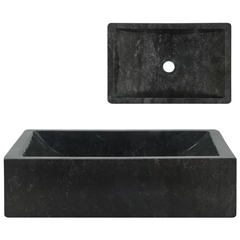 vidaXL Pesuallas 45x30x12 cm marmori korkeakiilto musta Uusi Kokoelma