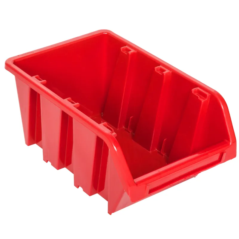 Kausialennus Lastauslaatikko 10 kpl lajittelulaatikko 10x15x7 cm punainen Muoviset säilytyslaatikot pinotaan työpajassa