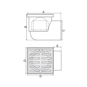 Loukku sivupoistolla, fi50, metalliristikko 10x10 [cm], väri harmaa Halpa Hinta