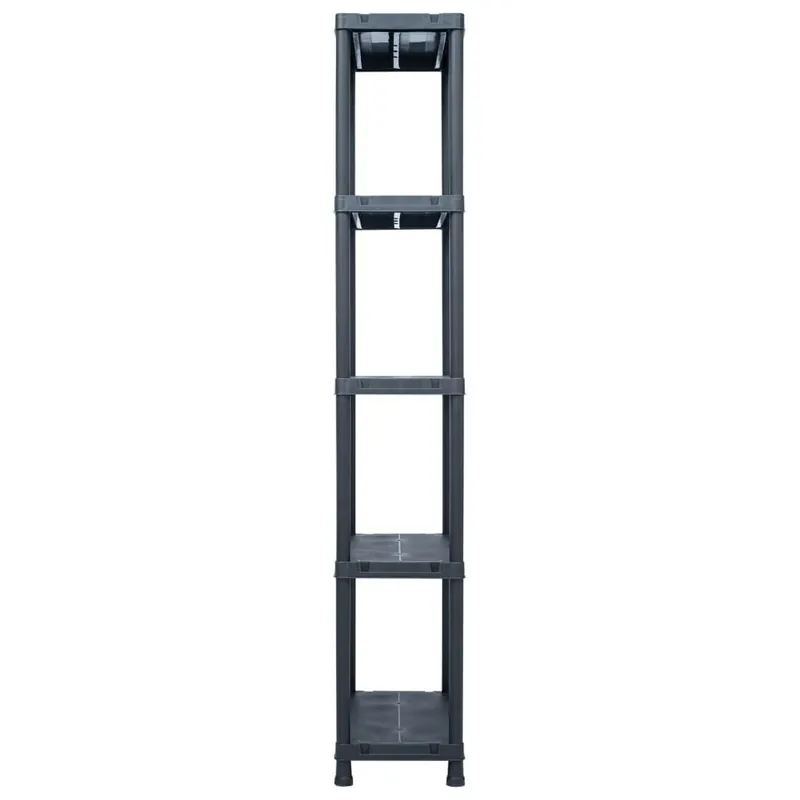 vidaXL Varastohyllyt 2 kpl 125 kg muovi 60x30x180 cm musta, Juoda Suoraan Valmistajalta