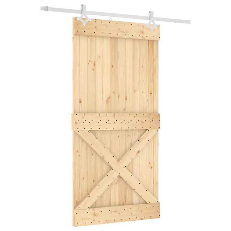Liukuovi asennustarvikkeineen 100x210 cm täysi mänty Kausialennus