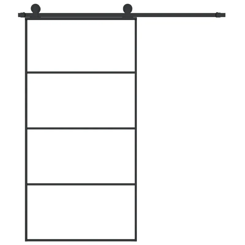 Viimeinen Mahdollisuus Liukuovi asennustarvikkeilla 102,5x205 cm ESG lasi ja alumiini