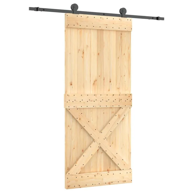 Liukuovi asennustarvikkeineen 90x210 cm täysi mänty Uusi Malli