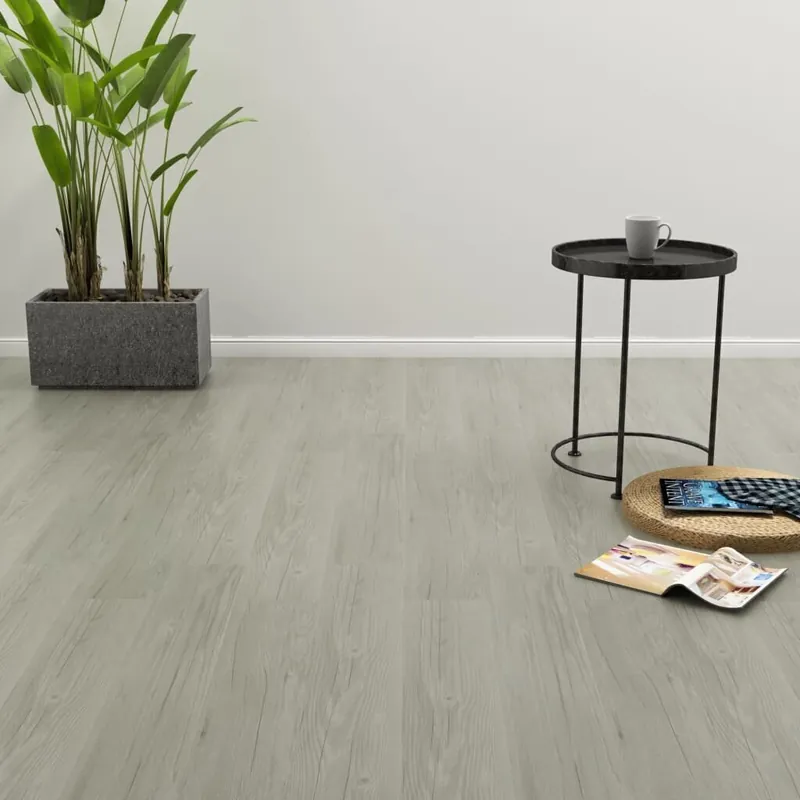 Itsekiinnittyvä lattialankku 4,46 m² 3mm PVC harmaa Aito