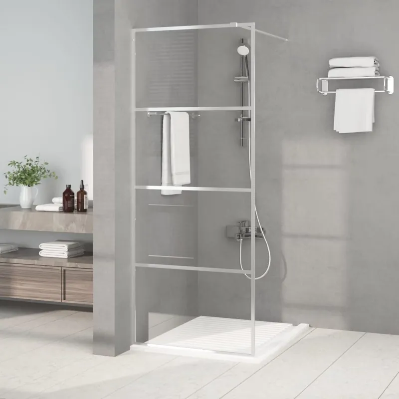 vidaXL Walk-in suihkuseinäke hopea 80x195 cm kirkas ESG-lasi Asiakkaiden Suosikki