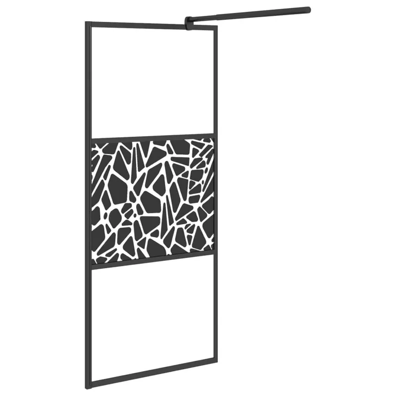 vidaXL Suihkuseinä hyllyllä, musta, 80x195cm, ESG lasi/alumiini Halpa Hinta