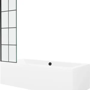 Aito Kylpyamme Mexen Cube paneeleilla ja lasiseinällä, 180x80 cm + 50 cm