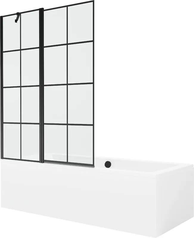 Kylpyamme Mexen Cube paneeleilla ja lasiseinällä, 180x80 cm + 120 cm Superhinta