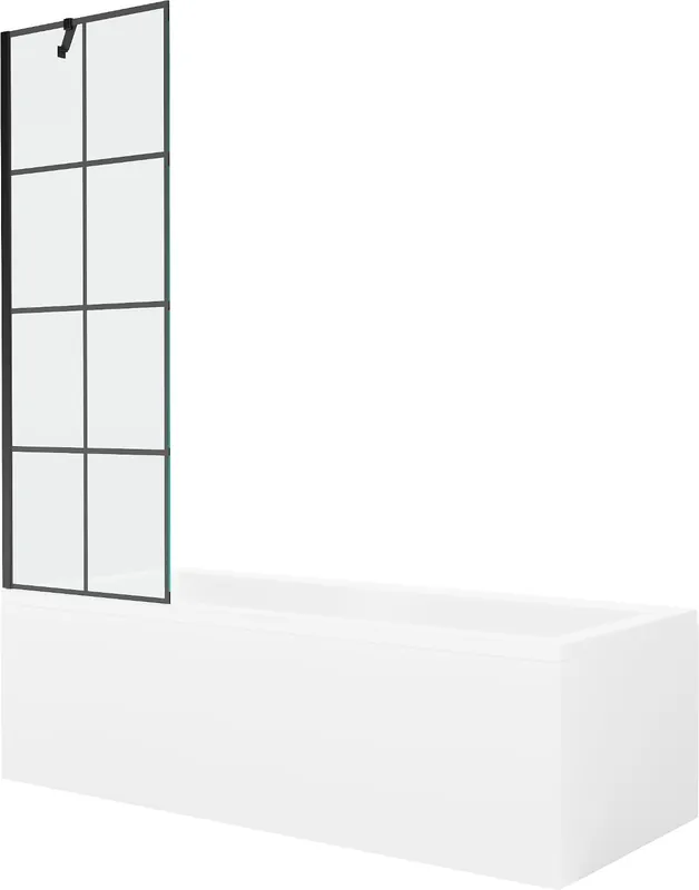 Päivän Tarjous Mexen Cubik kylpyamme viimeistelyllä ja lasiseinällä, 170x70 cm + 60 cm
