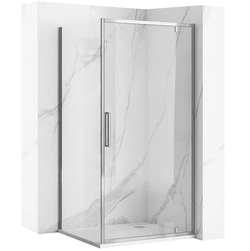 Viimeinen Mahdollisuus Kulmasuihkukaappi Rea Chrom Rapid Swing 90x80 cm, 6 mm lasi