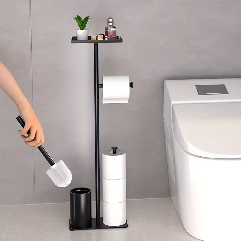 ‘Vapaasti seisova wc-paperiteline, jossa harja ja säilytystila ‘ Uusi Kokoelma