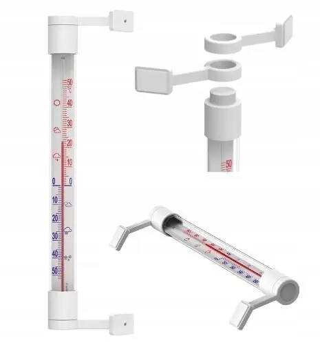 Kuuma Tarjous Itseliimautuva ulkolämpömittari valkoinen 22 cm