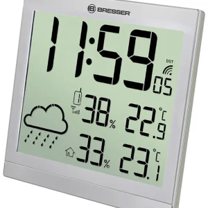 Tilaa Nyt Seinäsääasema Bresser TemeoTrend JC LCD RC, hopea