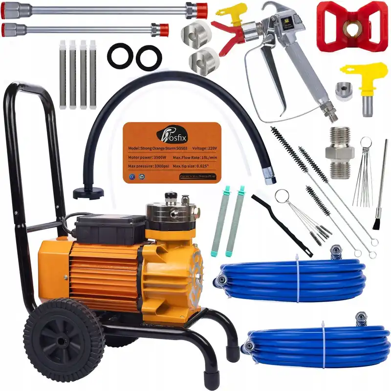 Tarjous Maalauslaite Rosfix Strong Blue Storm SBS03 – Tehokas 3500W moottori, Virtaus 18L/min, Paine 22MPA