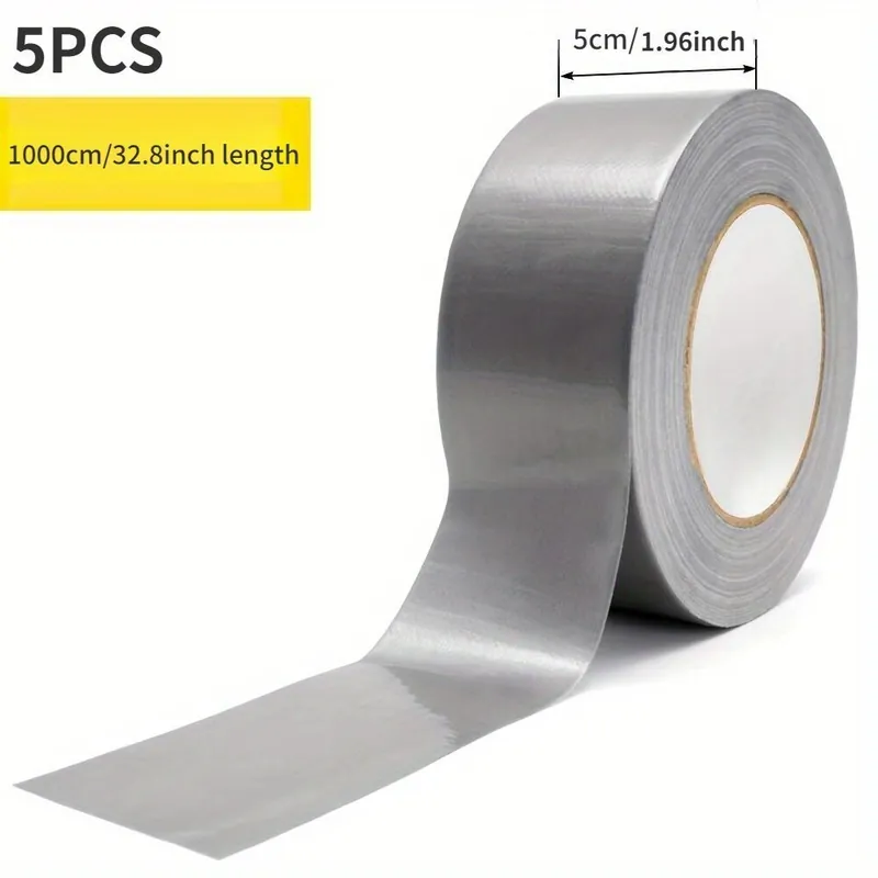 1kpl/5kpl Vahva Hopea Teippirulla - Ammattitaso, 10 Mil Paksuus, 50mm X 10m - Monikäyttöinen Korjausteippi Autokorjaamoon Ravintolaan Hotelliin, 4,98cm X 10,06metras *1vnt Osta Tänään