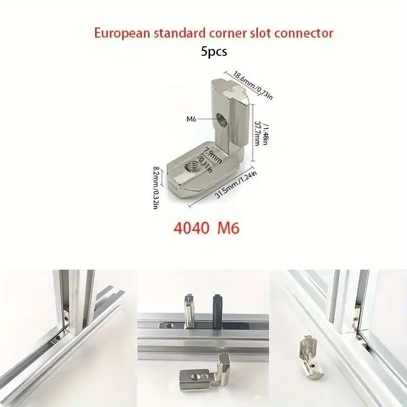 Teollisuus Eurooppalainen Standardi Alumiiniprofiilin Lisävarusteet L-muotoinen Oikea Kulma 90 Asteinen Piilotettu Liitin., 5vnt 4545 tipo Alennus