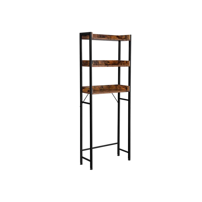 Lähetetään Heti WC-hylly, kylpyhuonehylly, pesukoneregi, kylpyhuonehylly, vintage ruskea-musta.