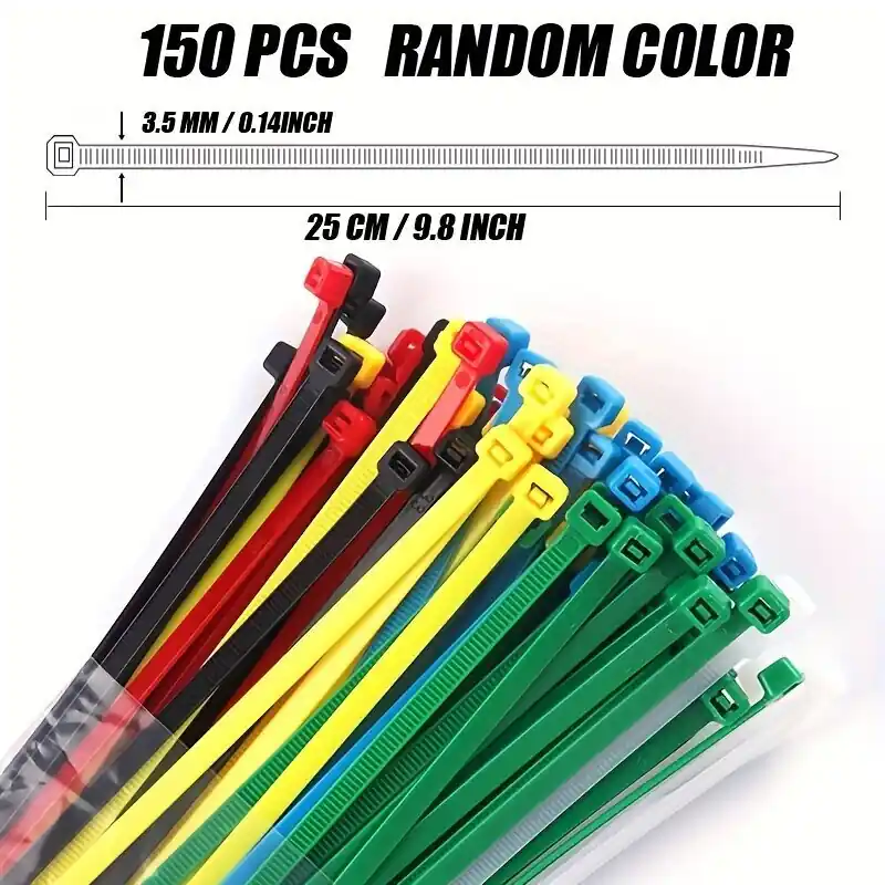 1000 kpl/500 kpl/200 kpl Kaapelisiteet Itselukittuvat Nailonsiteet Ulko- ja Sisäkäyttöön, Ilgis 24,89 cm Plotis 150 vnt Suosittu