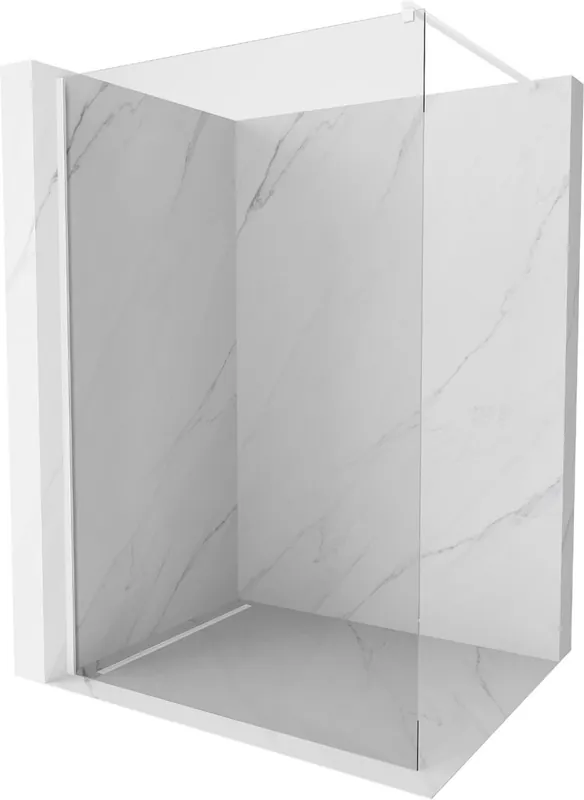 Mexen Kioto Walk-in suihkuseinä, White, kirkas lasi, 75 x 200 cm Viikonlopputarjous