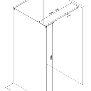Aito Mexen Kioto Walk-in suihkuseinä, Brushed gun gray, kirkas lasi, 135 x 200 cm