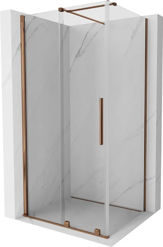 Mexen Velar liukuva suihkukoppi 100 x 80 cm, läpinäkyvä, ruusukulta - 871-100-080-01-60 Flash-Tarjous