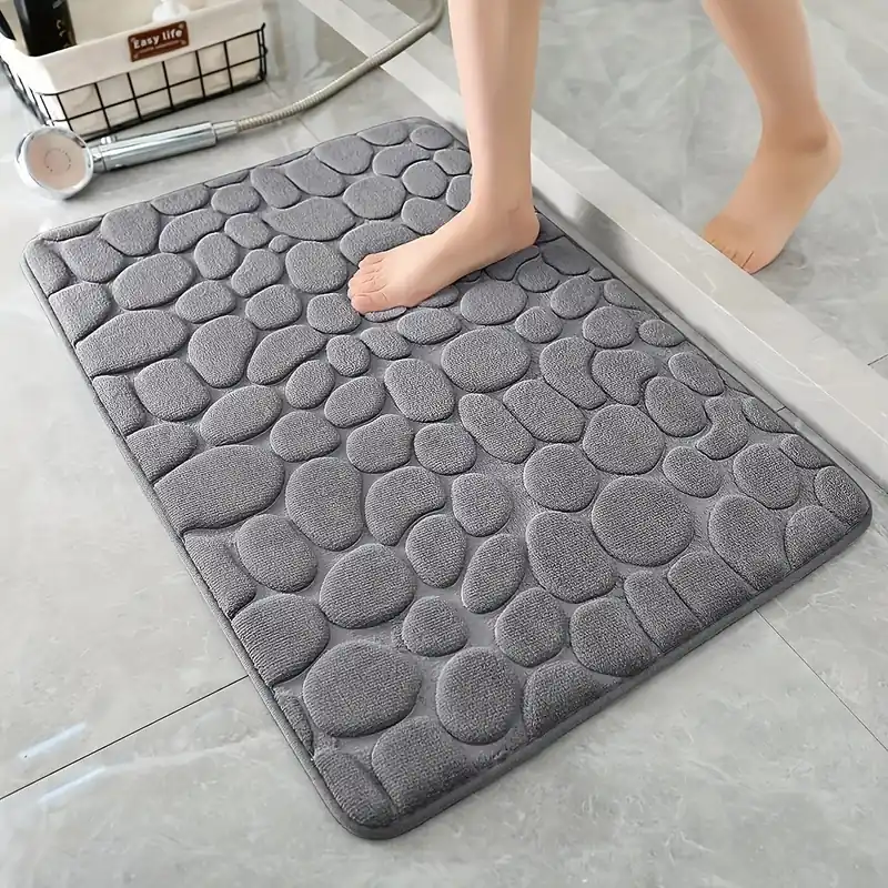 1 kpl Kivikuviollinen Pehmeä Kylpyhuonematto, Ovimatto., 60*90cm tamsiai pilka Kausialennus