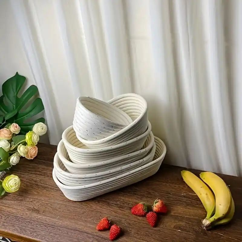 Päivän Tarjous Punottu kori leivälle, Ovalas + medžiaginis užvalkalas 28*15*8cm