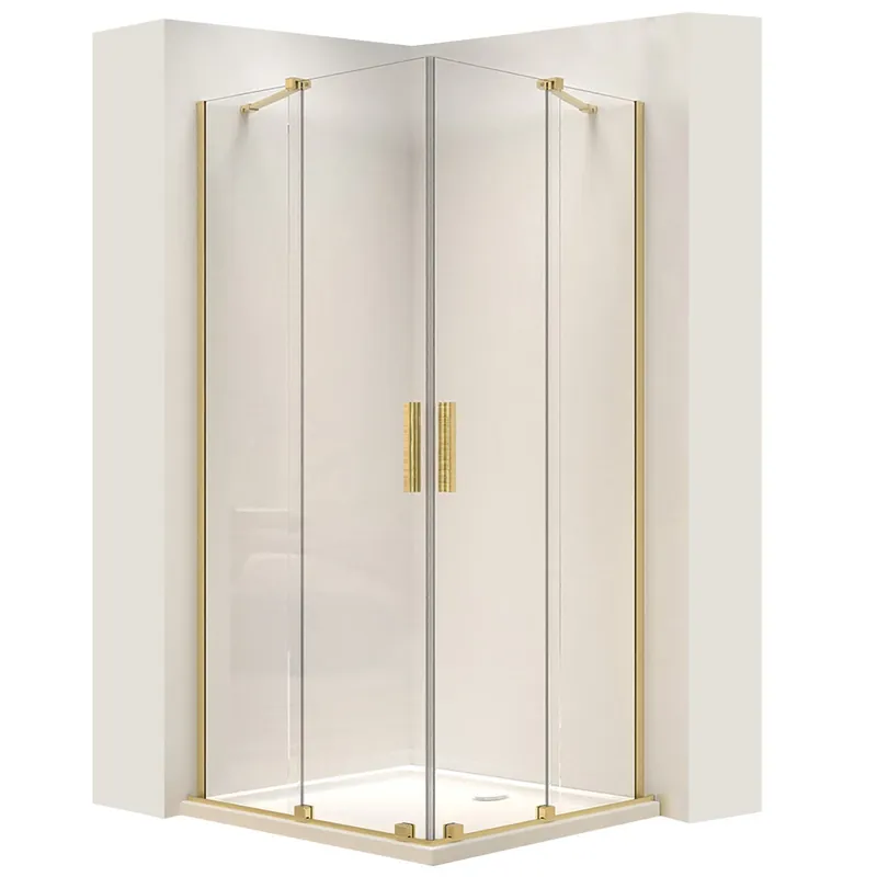 Ajankohtainen Suihkukaappi Rea Montana 90X90 Brush Gold