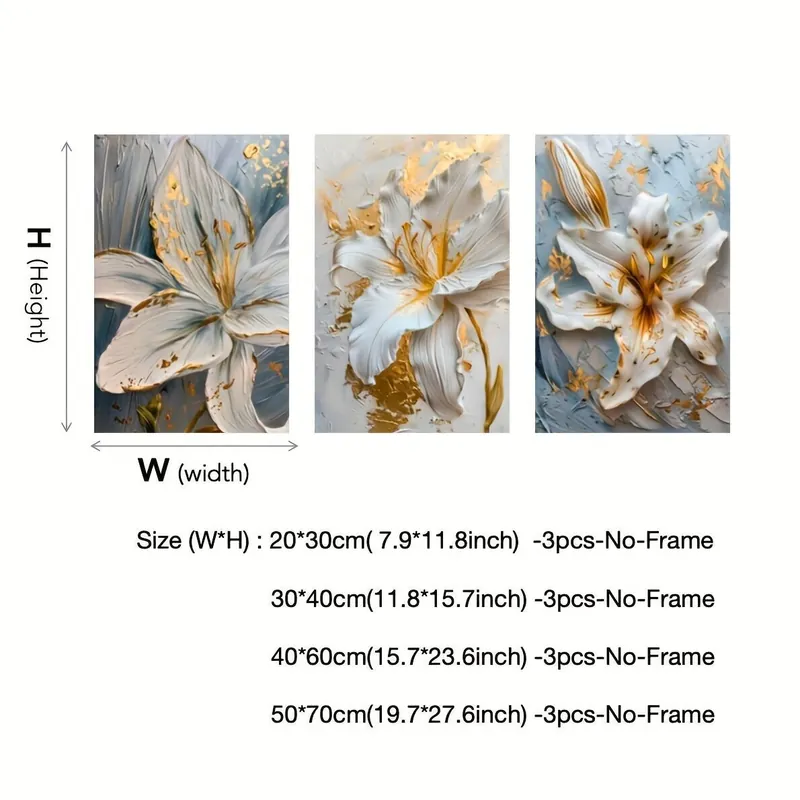 Ilmainen Palautus Canvas-taulu, 3vnt 20,07x29,97cm Be rėmelio