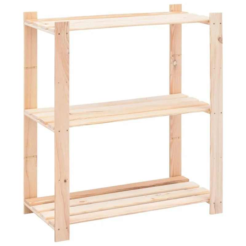 3-kerroksinen varastohylly 80x38x90 cm täysi mänty 150 kg Viimeinen Mahdollisuus
