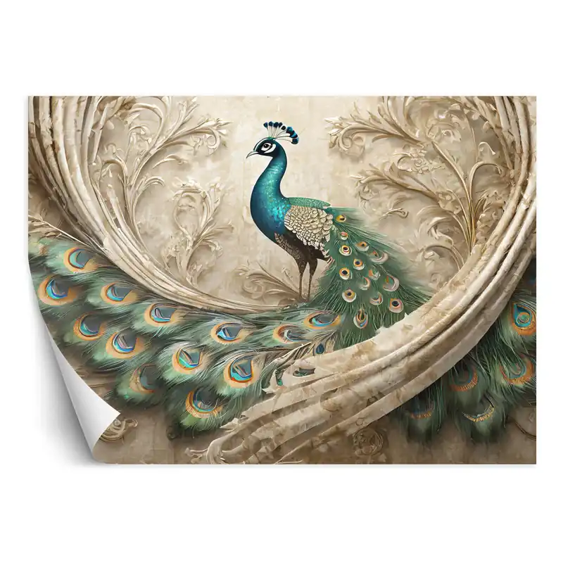 Eniten Myyty Valokuvatapetti, Lintueläimet Peacock beige