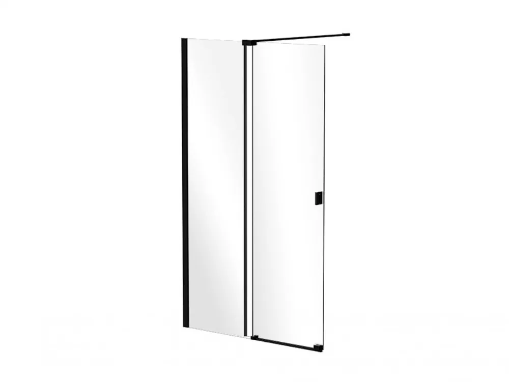Bestseller Walk-In liikutettava suihkuseinä Besco Vayo Black, 140 x 200 cm